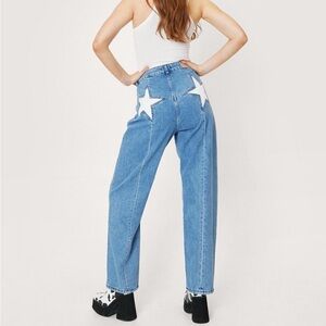 Star insert straight leg Jean